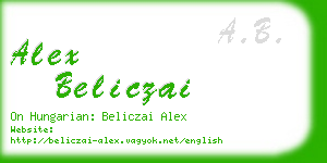 alex beliczai business card